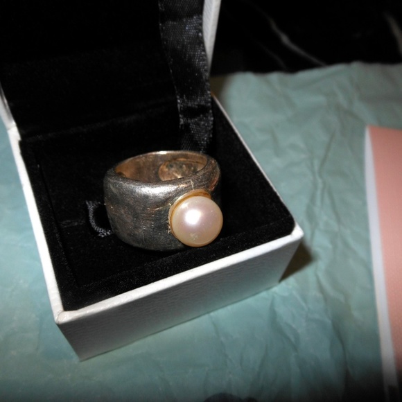 Tous Sterling Silver 925 Women Ring with freshwater Pearl - Picture 7 of 8